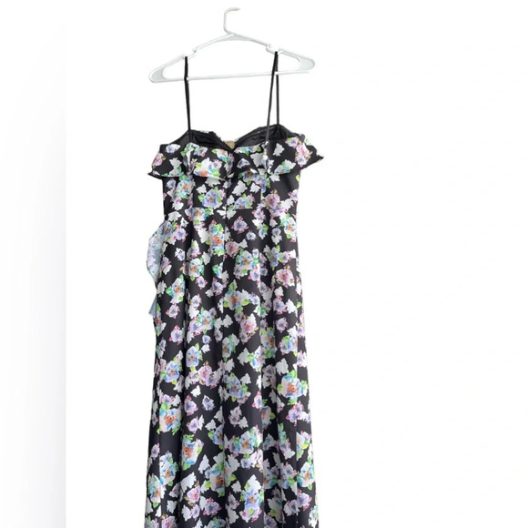 AIDAN MATTOX Strapless High Low Floral Wedding Gown Size 2 - Picture 7 of 16